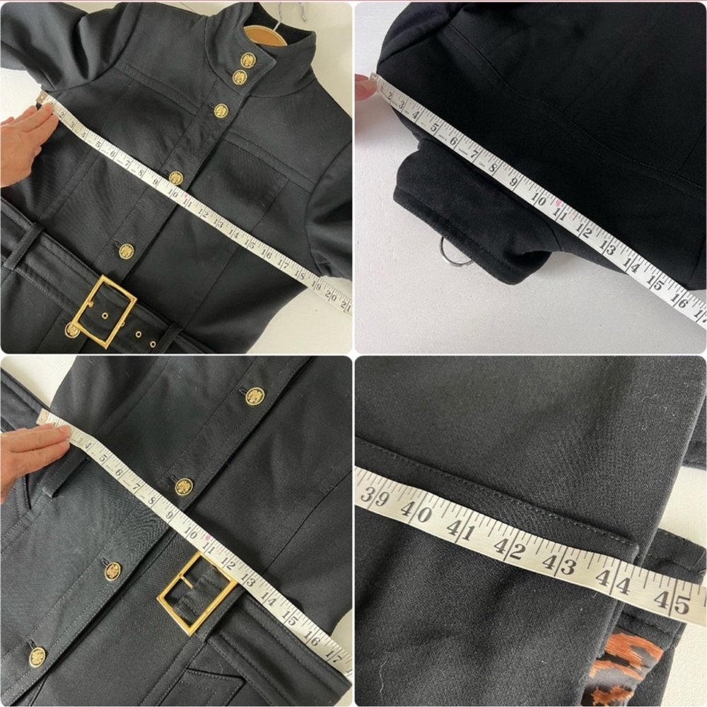 Vintage Dolce & Gabbana Wool Coat Black Gold Button Belted High Collar IT44 US 8 - Picture 14 of 16